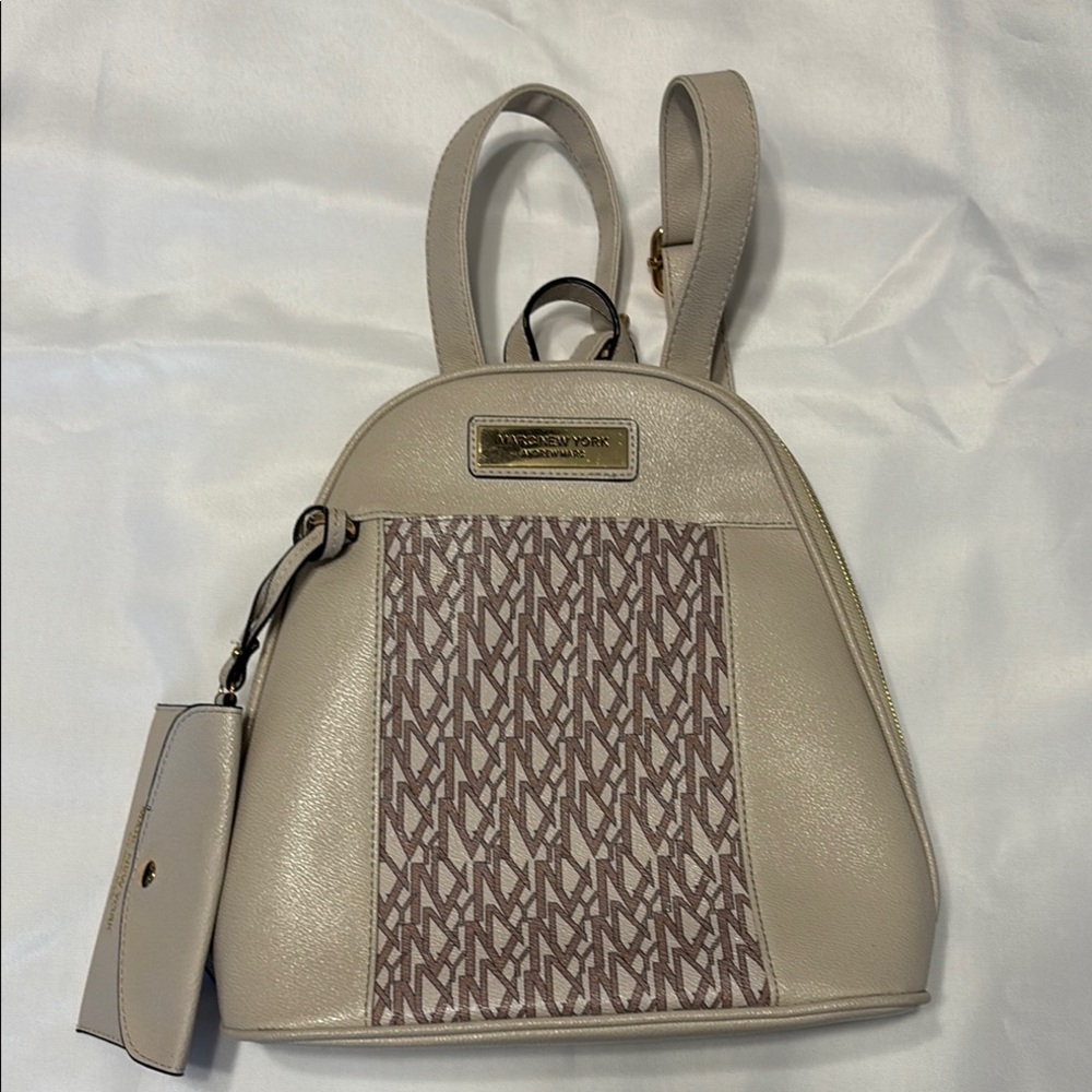 Marc New York by Andrew Mark Beige Monogram Backpack EUC